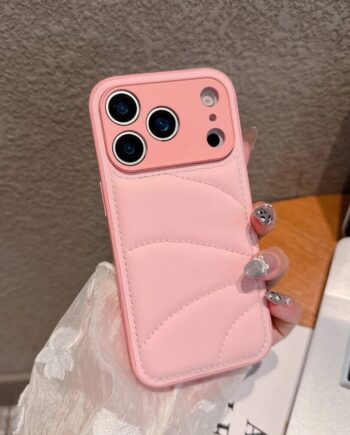 Quilted Leather Padded iPhone Case With Raised Camera Frame