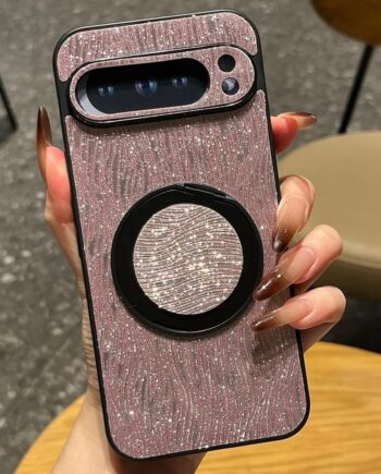 Radiant Glitter Ripple Pixel Case with Fold-Flat Ring Stand