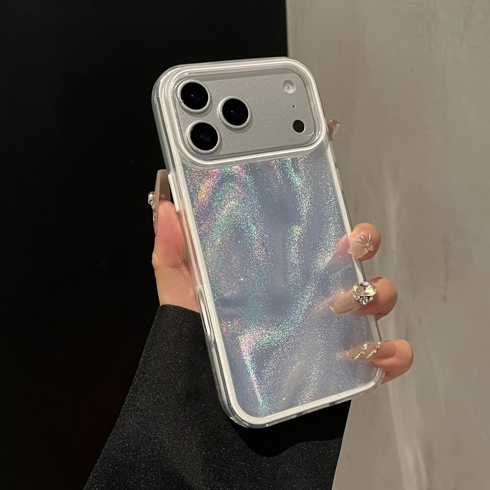 White Soft Gradient Aurora Glitter iPhone Case White Soft Gradient Aurora Glitter iPhone Case