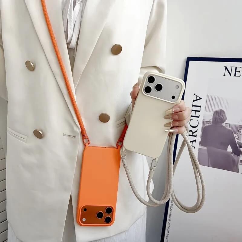 Candy Color Silicone Crossbody Cord Case for iPhone 17 Models (1)