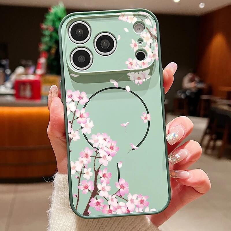 Green Cherry Blossom MagSafe Compatible iPhone Case Green Cherry Blossom MagSafe Compatible iPhone Case