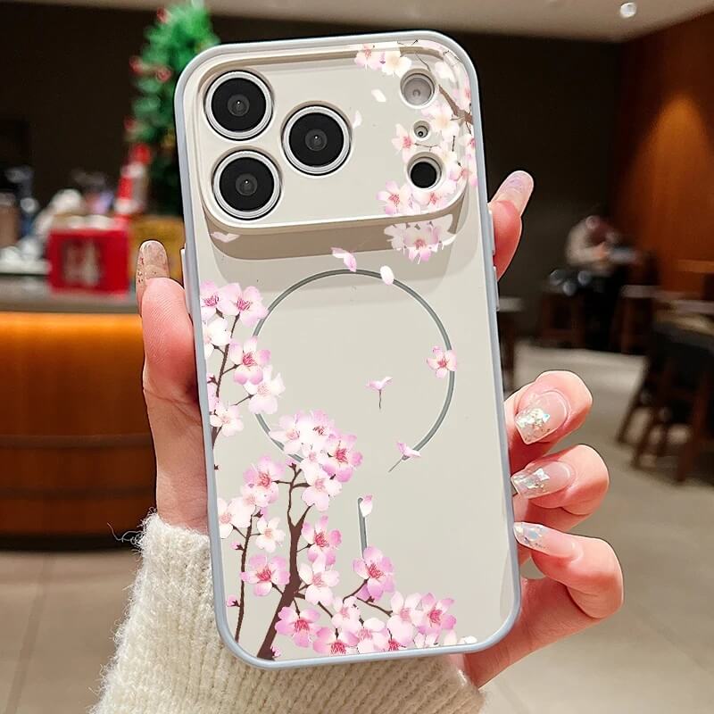 Grey Cherry Blossom MagSafe Compatible iPhone Case Grey Cherry Blossom MagSafe Compatible iPhone Case