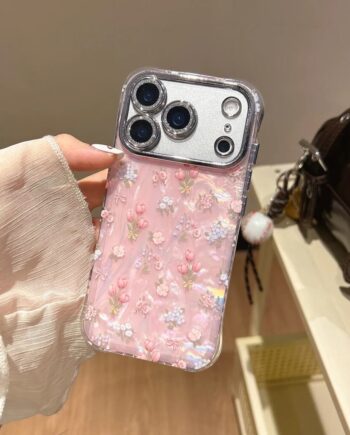 Iridescent Tulip Floral iPhone Case with Camera Cover