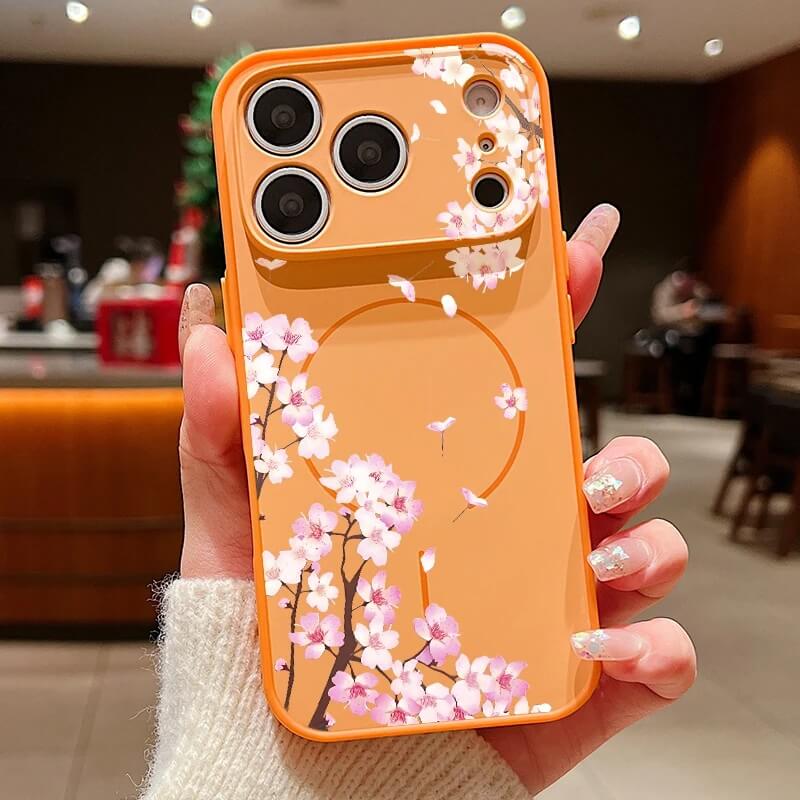 Orange Cherry Blossom MagSafe Compatible iPhone Case Orange Cherry Blossom MagSafe Compatible iPhone Case