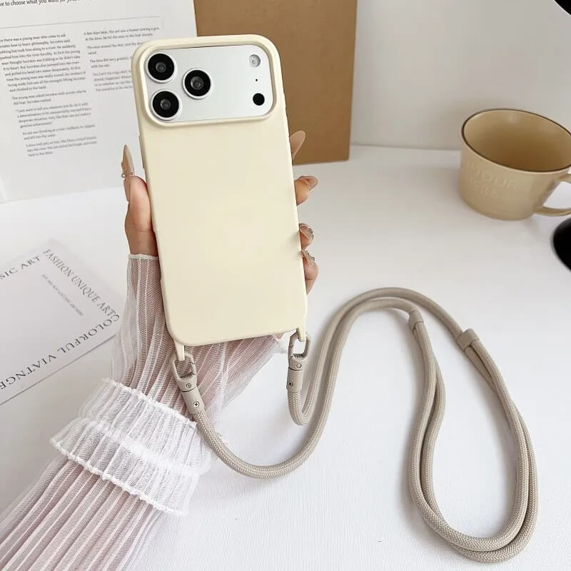 white Candy Color Silicone Crossbody Cord Case white Candy Color Silicone Crossbody Cord Case