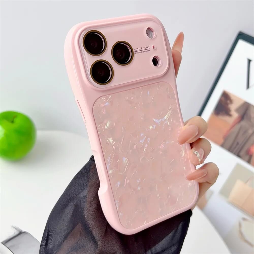 Iridescent Pearl Flake iPhone Case with Camera Lens Cover Iridescent Pearl Flake iPhone Case with Camera Lens Cover