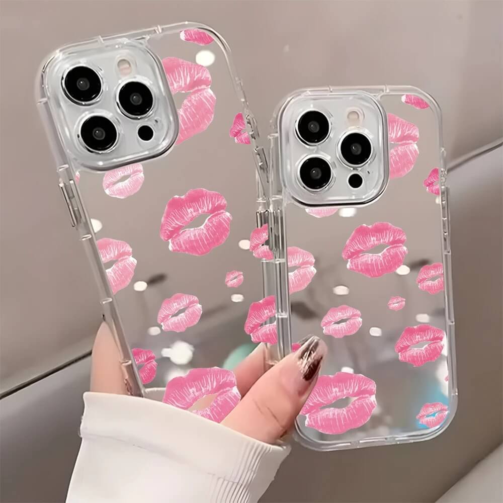 Clear Pink Lipstick Kiss Mirror Phone Case Clear Pink Lipstick Kiss Mirror Phone Case