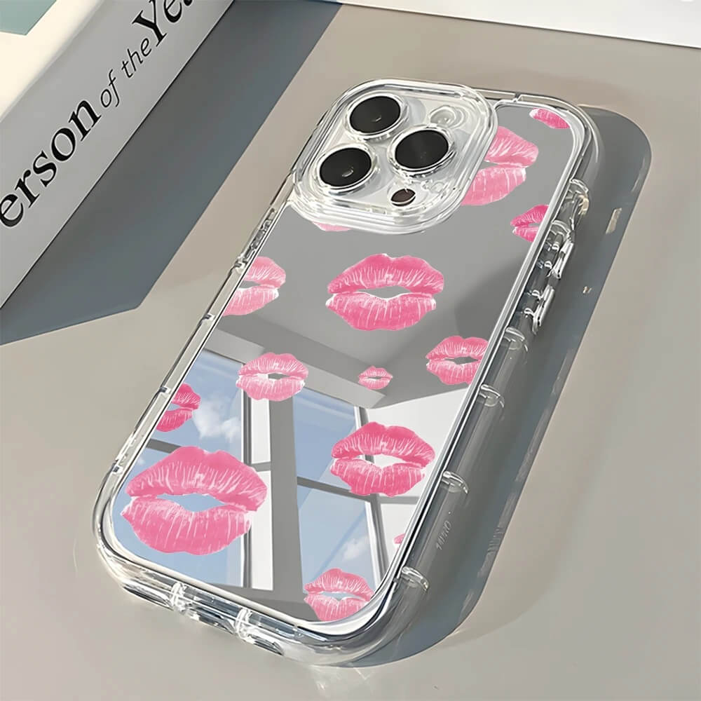 Clear Pink Lipstick Kiss Mirror iPhone Case Clear Pink Lipstick Kiss Mirror iPhone Case