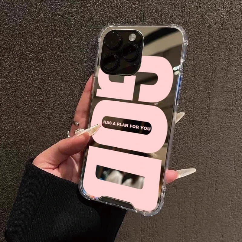 God Has a Plan for You Pink Mirror Case for iPhone 17, 16, 15, 14 Series God Has a Plan for You Pink Mirror Case for iPhone 17, 16, 15, 14 Series