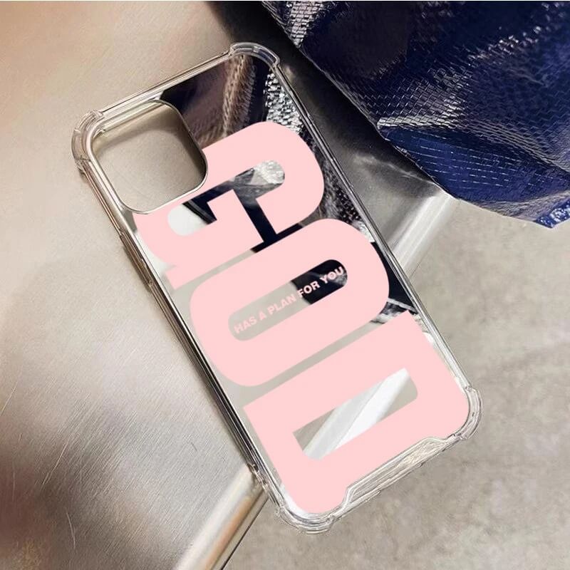 God Has a Plan for You Pink Quote Mirror iPhone Case God Has a Plan for You Pink Quote Mirror iPhone Case