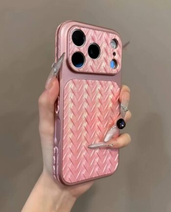 Iridescent Herringbone Weave Case for iPhone 17 Pro Max