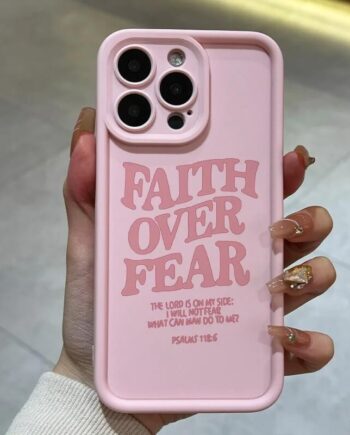 Pink Faith Over Fear Psalm 1186 iPhone Case