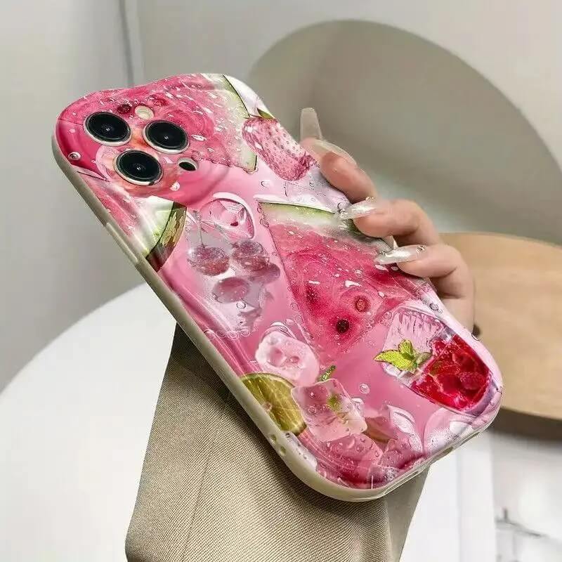 Pink Watermelon Iced Drink Collage Case Pink Watermelon Iced Drink Collage Case