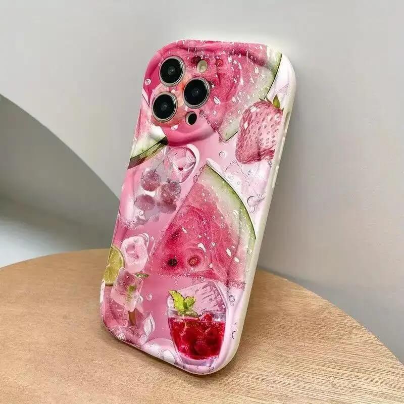 Pink Watermelon Iced Drink Collage Phone Case Pink Watermelon Iced Drink Collage Phone Case