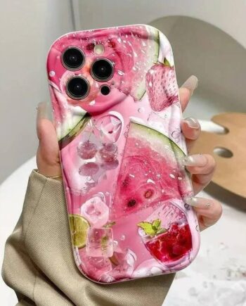 Pink Watermelon Iced Drink Collage iPhone Case