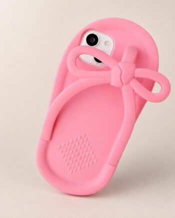 Pink Flip Flop Shaped iPhone Case with 3D Bow