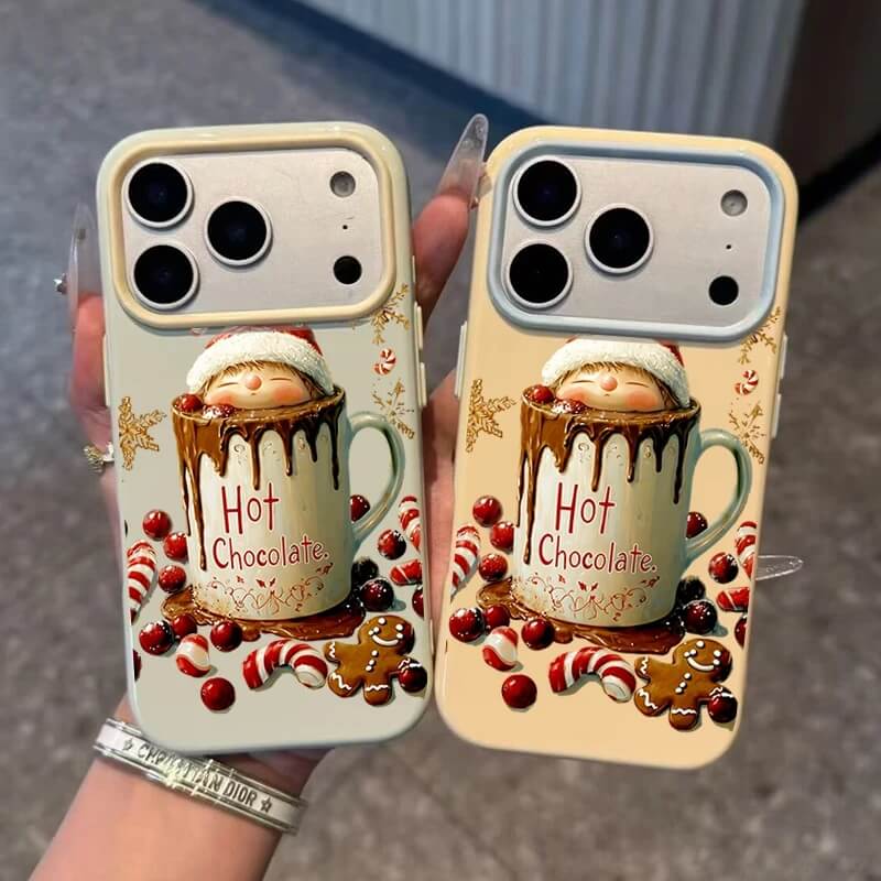 CChristmas Hot Chocolate Phone Case with Gingerbread and Candy Canes CChristmas Hot Chocolate Phone Case with Gingerbread and Candy Canes