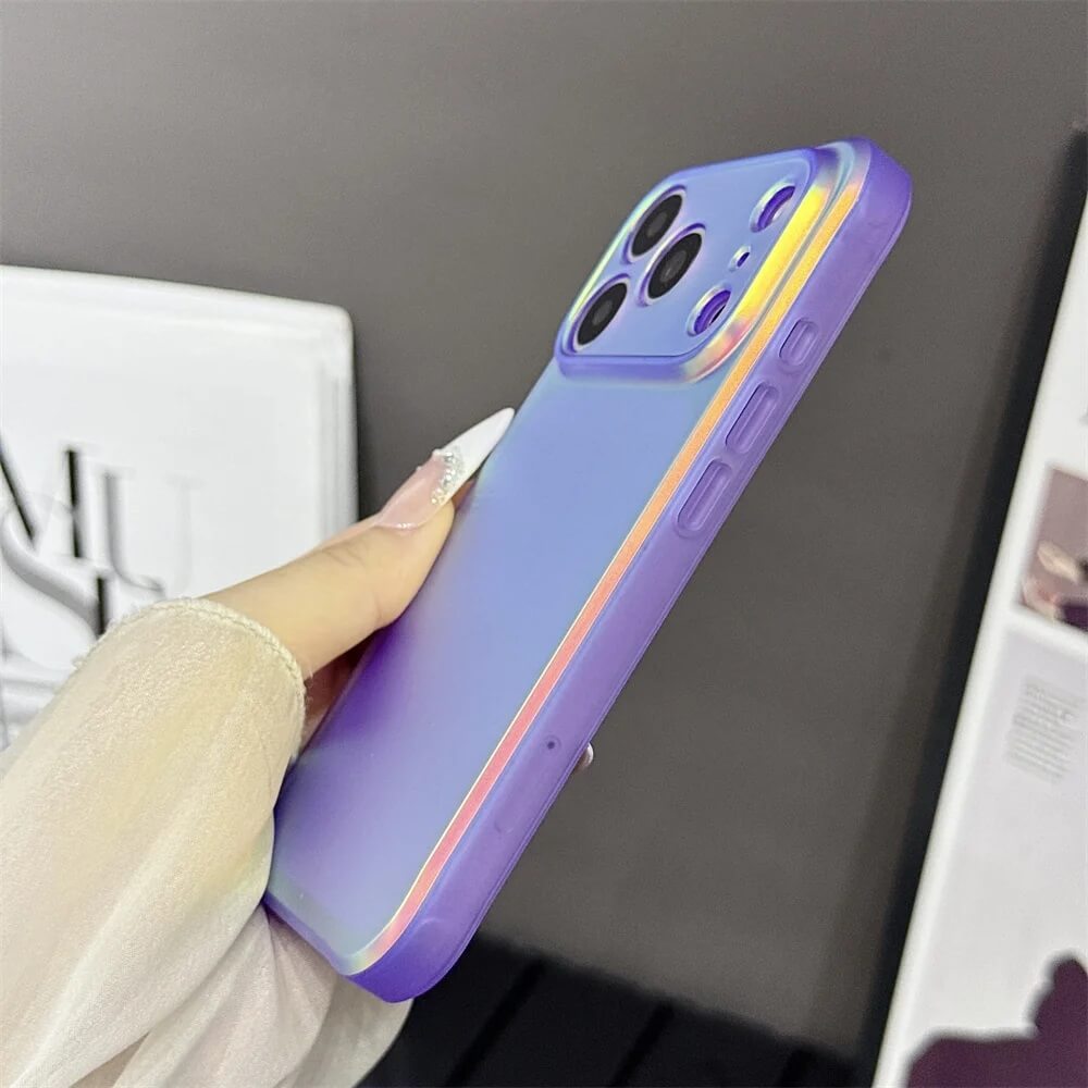 Laser Color Changing Frosted iPhone Case with Camera Protection Laser Color Changing Frosted iPhone Case with Camera Protection