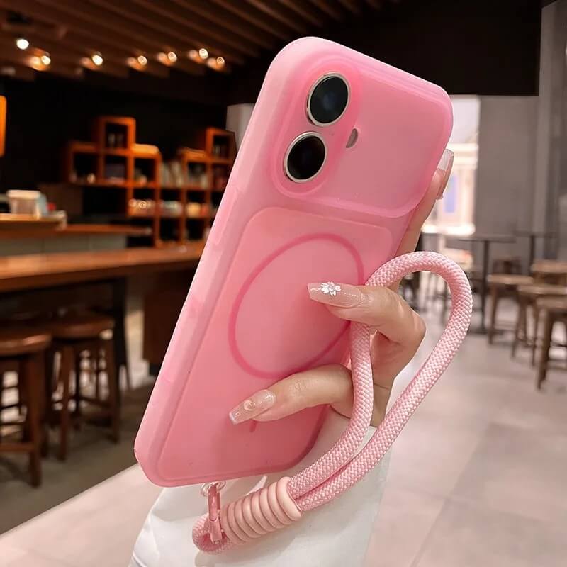 Matte Magnetic iPhone Case with Full Camera Cover and Wrist Strap Matte Magnetic iPhone Case with Full Camera Cover and Wrist Strap