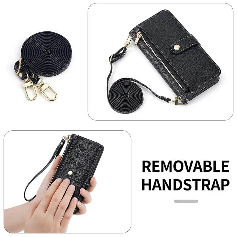 Zipper Wallet Phone Case with Card Holder and Crossbody Strap Zipper Wallet Phone Case with Card Holder and Crossbody Strap